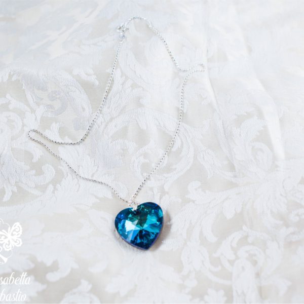 Ocean's Heart - Parure in argento 925 con Swaroski bermuda blu a forma di cuore 05