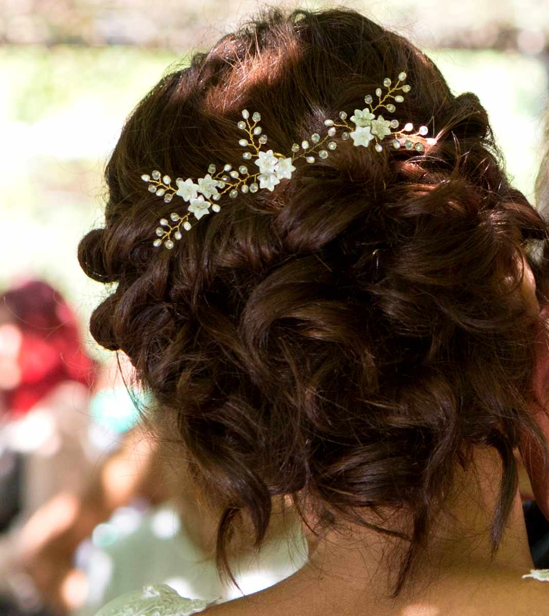 Fascinatore a forcina da sposa in argento con piccoli fiori Nozze Accessori Accessori per capelli Gioielli per acconciature 