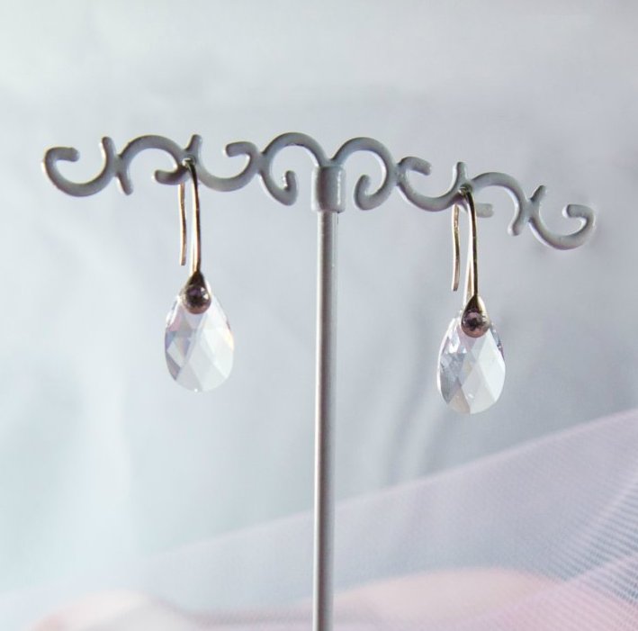 orecchini in Swarovski color cristallo e argento 925