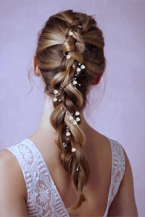 braided wedding hairstyles for long hair with hair vine06