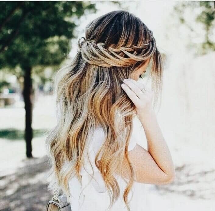 waterfall braid wedding hairstyles for long hair 04