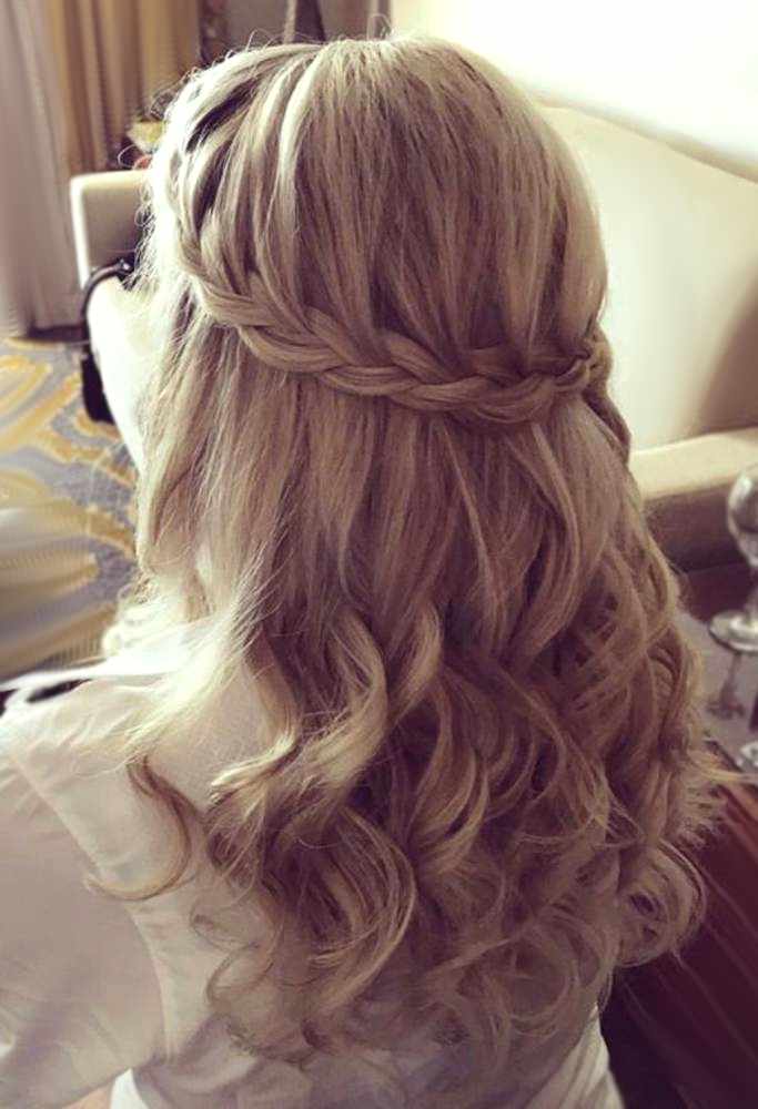 waterfall braid wedding hairstyles for long hair 05