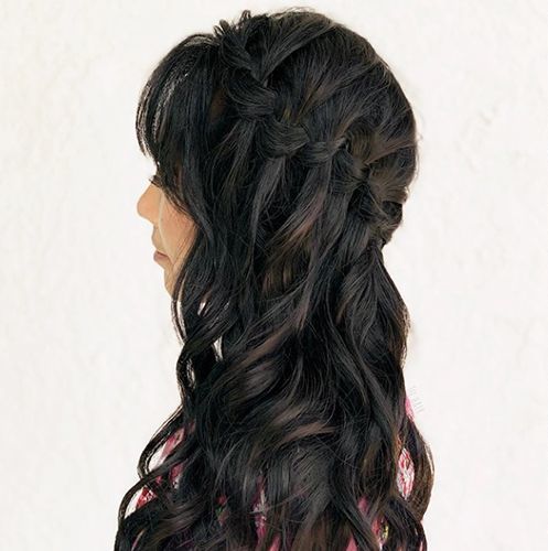 waterfall braid wedding hairstyles for long hair 08